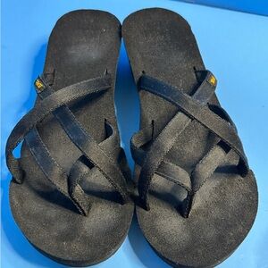 Teva Mush Mandalyn Wedge OLA 2 Black Women’s Sandal Size 9 VGUC